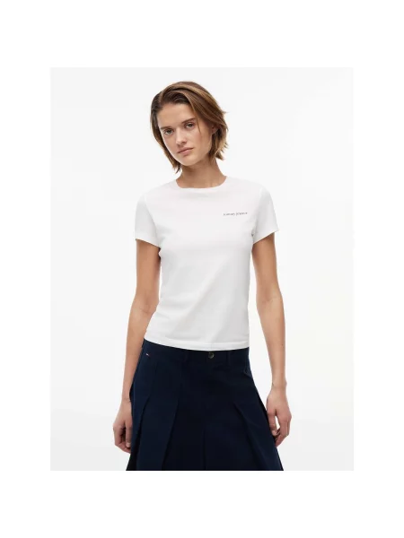 Tommy Jeans Póló Ess Logo Fehér bézs