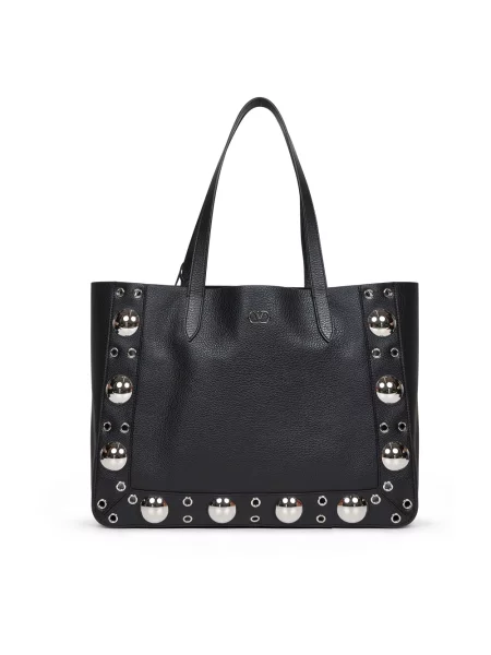 Torebka skórzana Valentino Garavani skórzana elegancka czarna