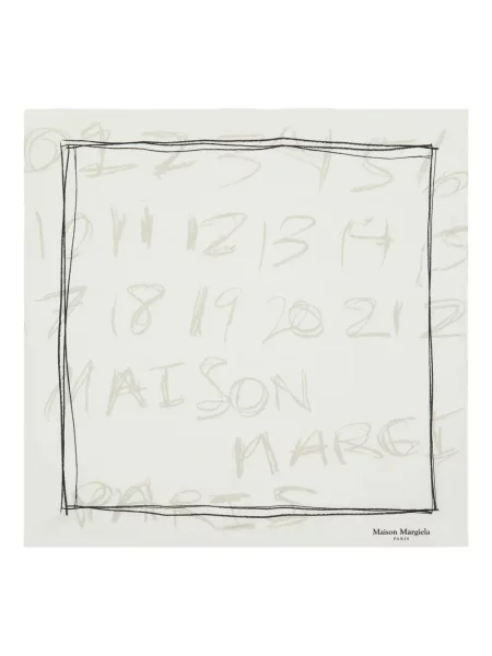 Fular Maison Margiela cu imagine alb