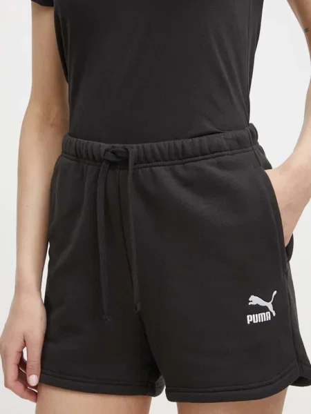 Къс панталон Puma BETTER CLASSIC с апликация с висока талия черно