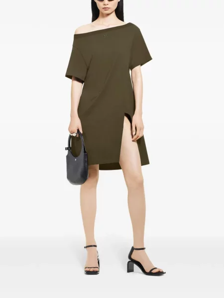 Мини рокля Courreges с лодка декольте зелено