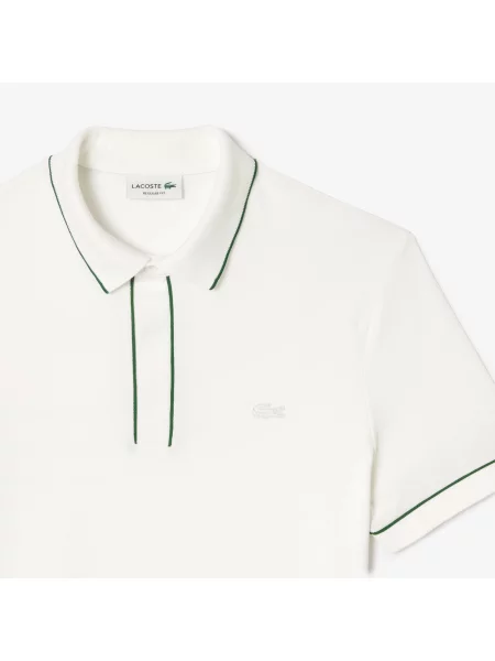 Lacoste Koszulka Polo Smart Paris Stretch Cotton Z Kontrastowym Wykończeniem biała