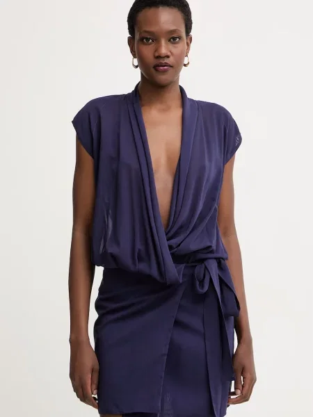 Pinko rochie petrecută cu vâscoză violet