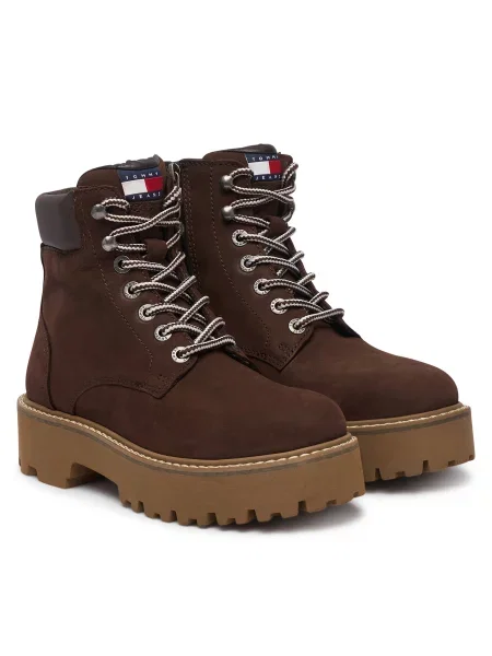 Čizmice Tommy Jeans od nubuka s platformom smeđa