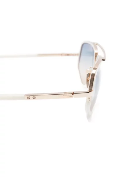 Ochelari de soare Dita Eyewear cu imprimeu geometric alb