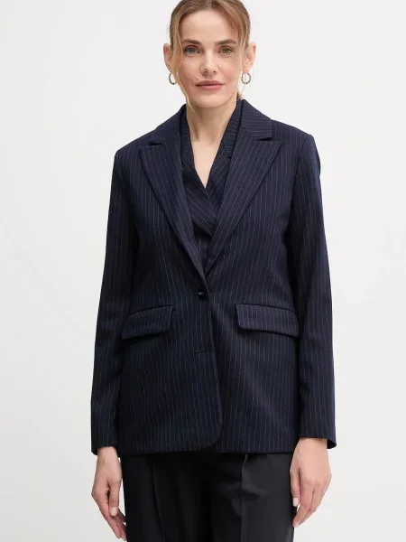 Сако United Colors of Benetton с едно копче с десен тъмносиньо