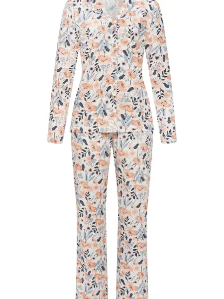 VIVANCE Pijama albastru deschis / portocaliu deschis / negru alb