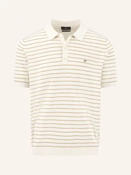Fynch-Hatton Pletené Polo Tričko krémová khaki