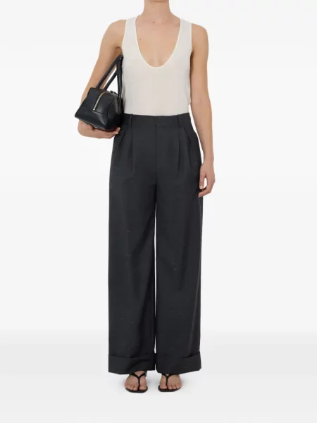Pantaloni Loulou De Saison plisate gri
