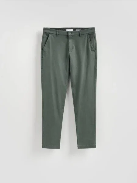 Reserved Pantaloni chino slim fit verde-metalizat verde
