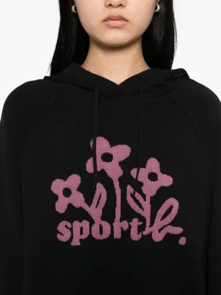 Плетен суичър с качулка Sport B. By Agnès B. черно