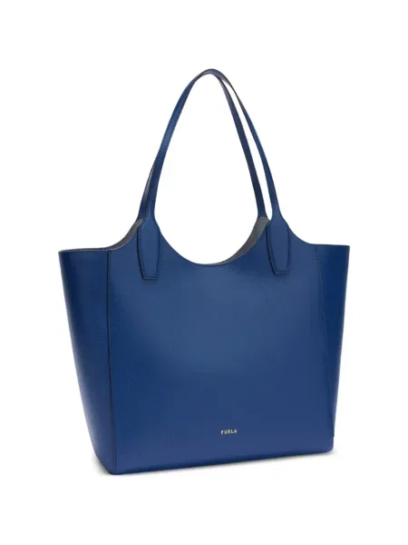 Кожена чантичка Furla синьо