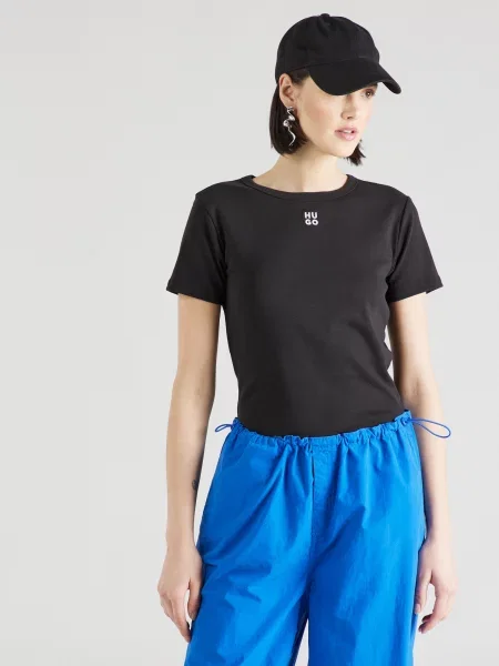 HUGO Red Tricou Deloris / alb negru