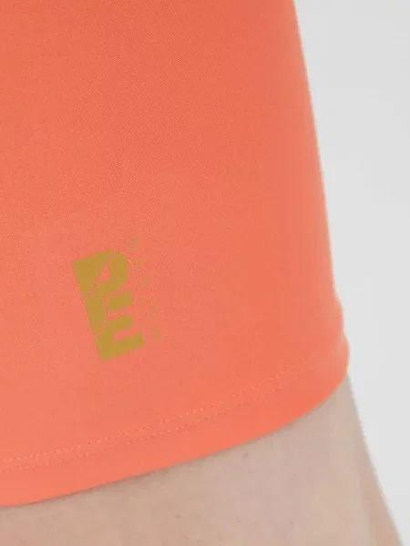 P.E Nation szorty treningowe Scoreline pomarańczowy gładkie high waist