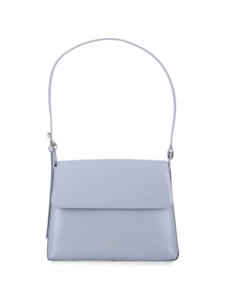 Geantă shopper A.p.c. din piele cu imagine albastru