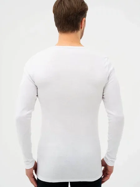 Мужской лонгслив Ribbed білий