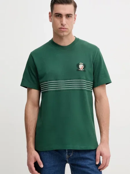 Тениска Lacoste с апликация зелено