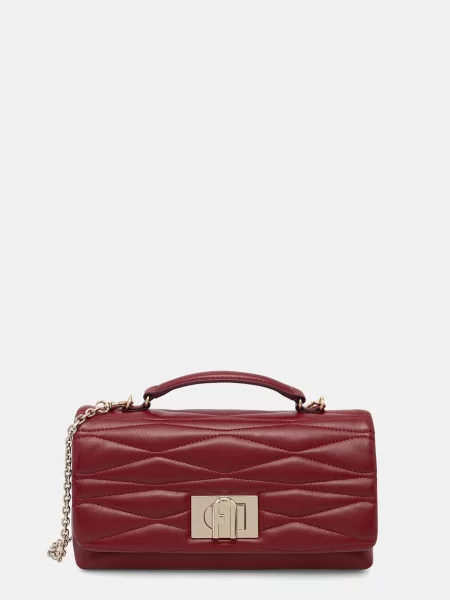 Furla De piele geantă pe umăr FURLA roșu