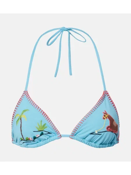 Bikini Staud cu broderie albastru