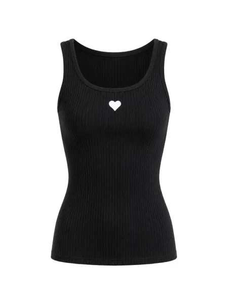 Top Cynthia Rowley cu motiv cu inimi negru