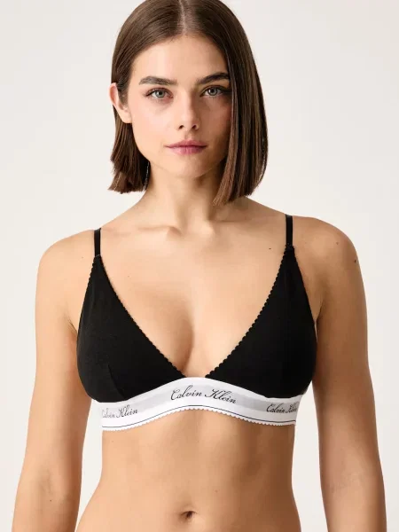 Calvin Klein Underwear trojúhelníková podprsenka s bavlnou černá