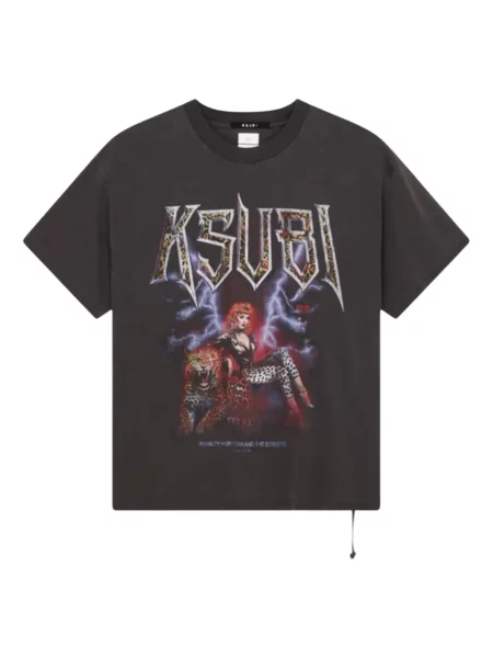 Тениска Ksubi с принт с кръгло деколте черно