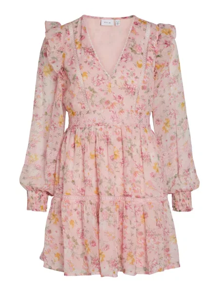 Vila Petite Rochie VIROMAN curry / oliv / roz / roz pal galben