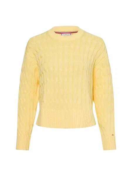 Tommy Hilfiger sweter z grubej dzianiny Kobiety jednolity S żółty