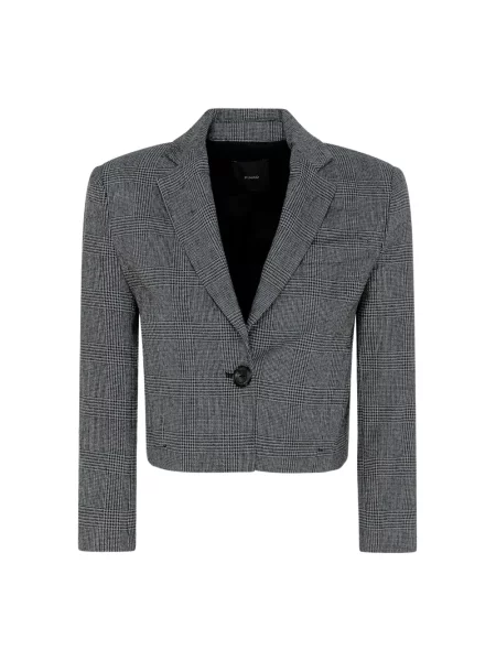 Marynarka Pinko wełniana z krótkim rękawem szara