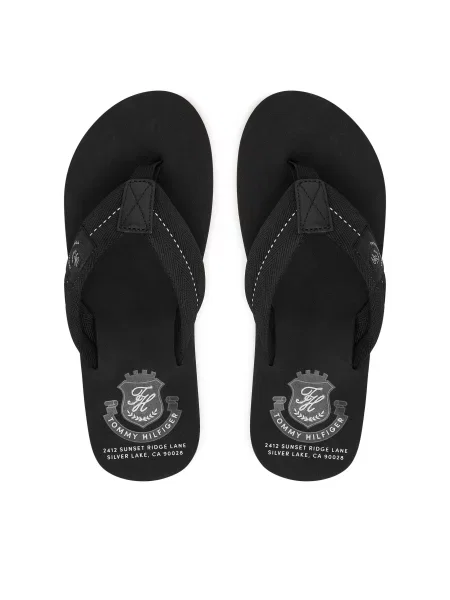 Джапанки Tommy Hilfiger Patch Hilfiger Beach Sandal черен