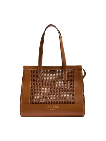 Shopperka Lancel skórzana brązowa
