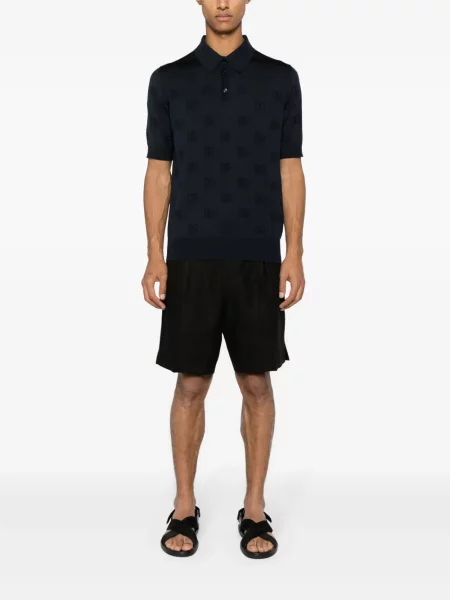 Šilkinė polo marškinėliai Dolce & Gabbana mėlyna