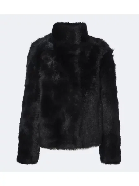 Reversibil haină din piele de oaie Yves Salomon din piele de oaie negru
