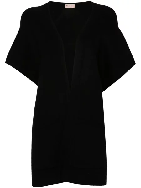 Poncho Twinset cu broderie negru