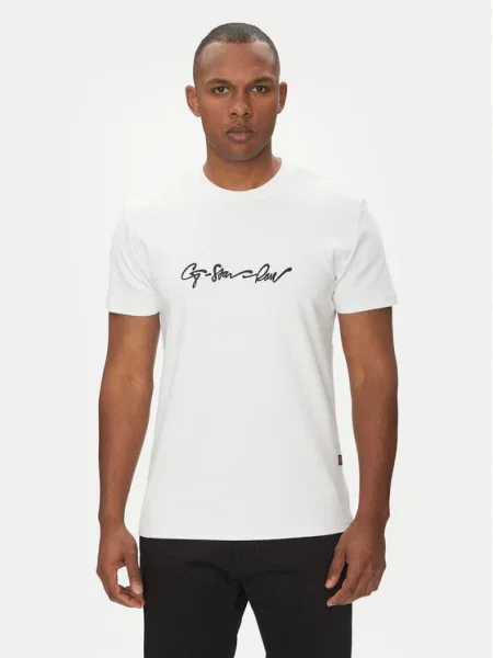 Тениска G-Star Raw с принт бяло