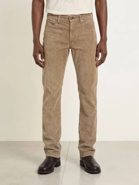 7 For All Mankind Kordové Kalhoty The Straight Straight Fit béžová