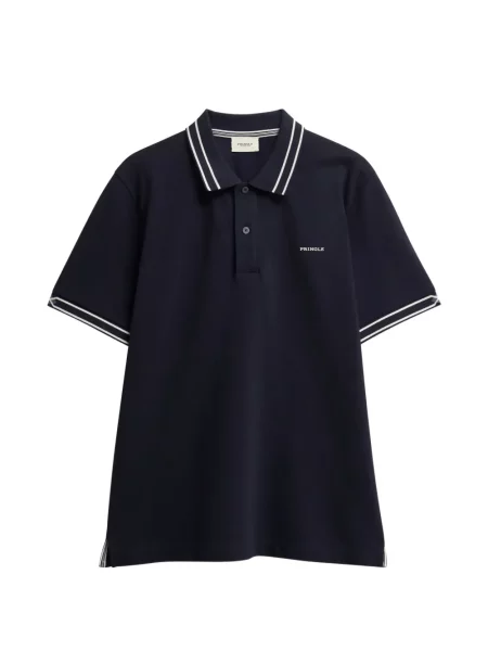 Gulerat tricou polo Pringle Of Scotland din jacard albastru
