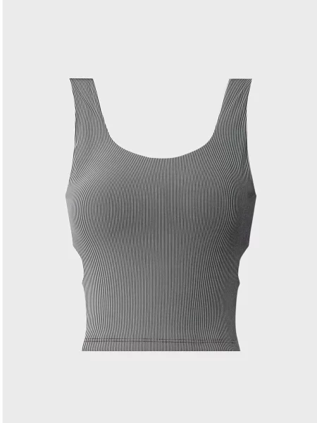 Укороченный топ Calvin Klein в полоску черный