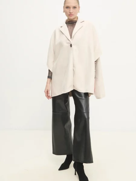 Куртка Answear Lab перехідна oversize бежевий