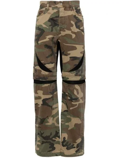Blugi Amiri cu imagine cu model camuflaj verde