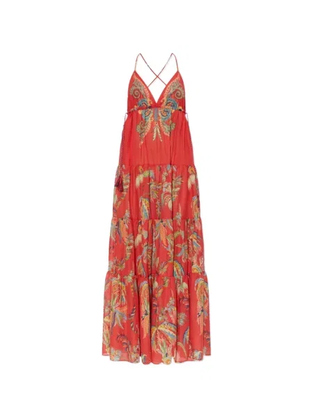 Rochie maxi Etro cu imagine cu model paisley roșu