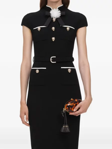 Rochie midi Self-portrait de lână negru