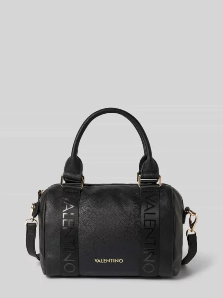 Lniana torebka Valentino Bags czarna