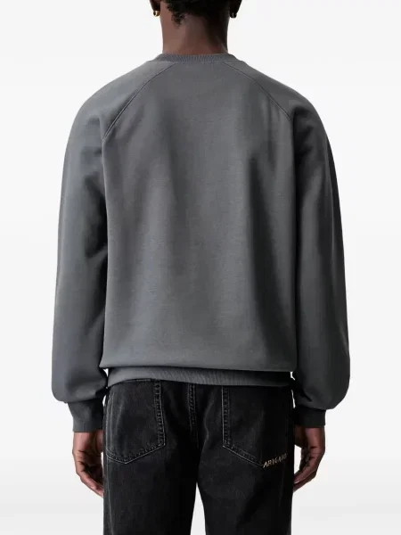 Pulover Carhartt Wip cu broderie gri