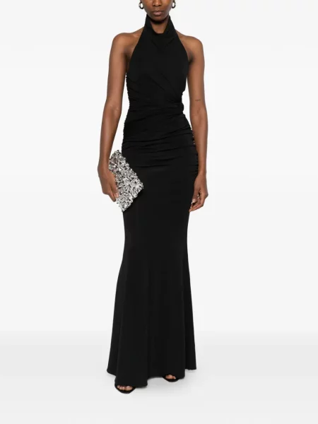 Rochie maxi The Andamane drapată de costum negru