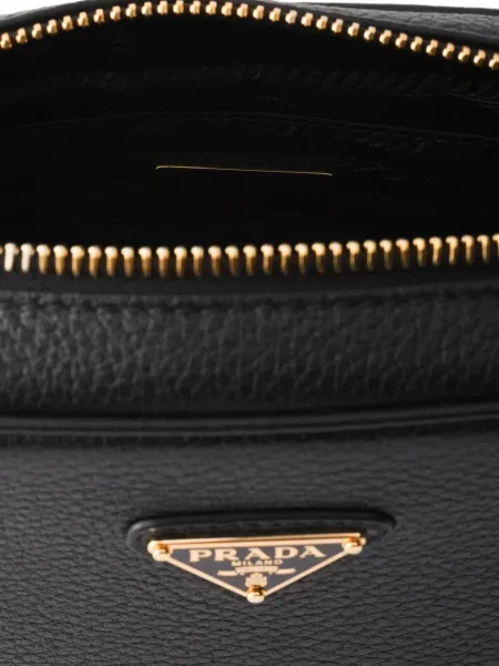 Кожаный боди Prada черно