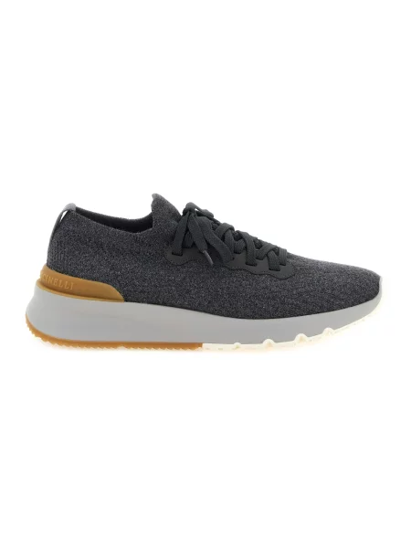 Dzianinowe sneakersy Brunello Cucinelli szare