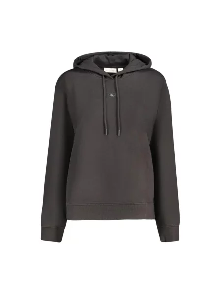 Dzianinowa bluza z kapturem Calvin Klein Jeans czarna