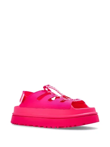Mules Ugg με κορδόνια με πλατφόρμα με δαντέλα ροζ