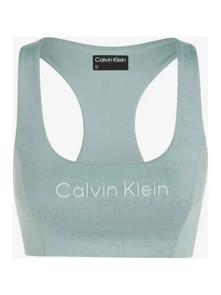 Biustonosz Calvin Klein Rockform Print ze średnim wsparciem w kolorze niebieskim S niebieski